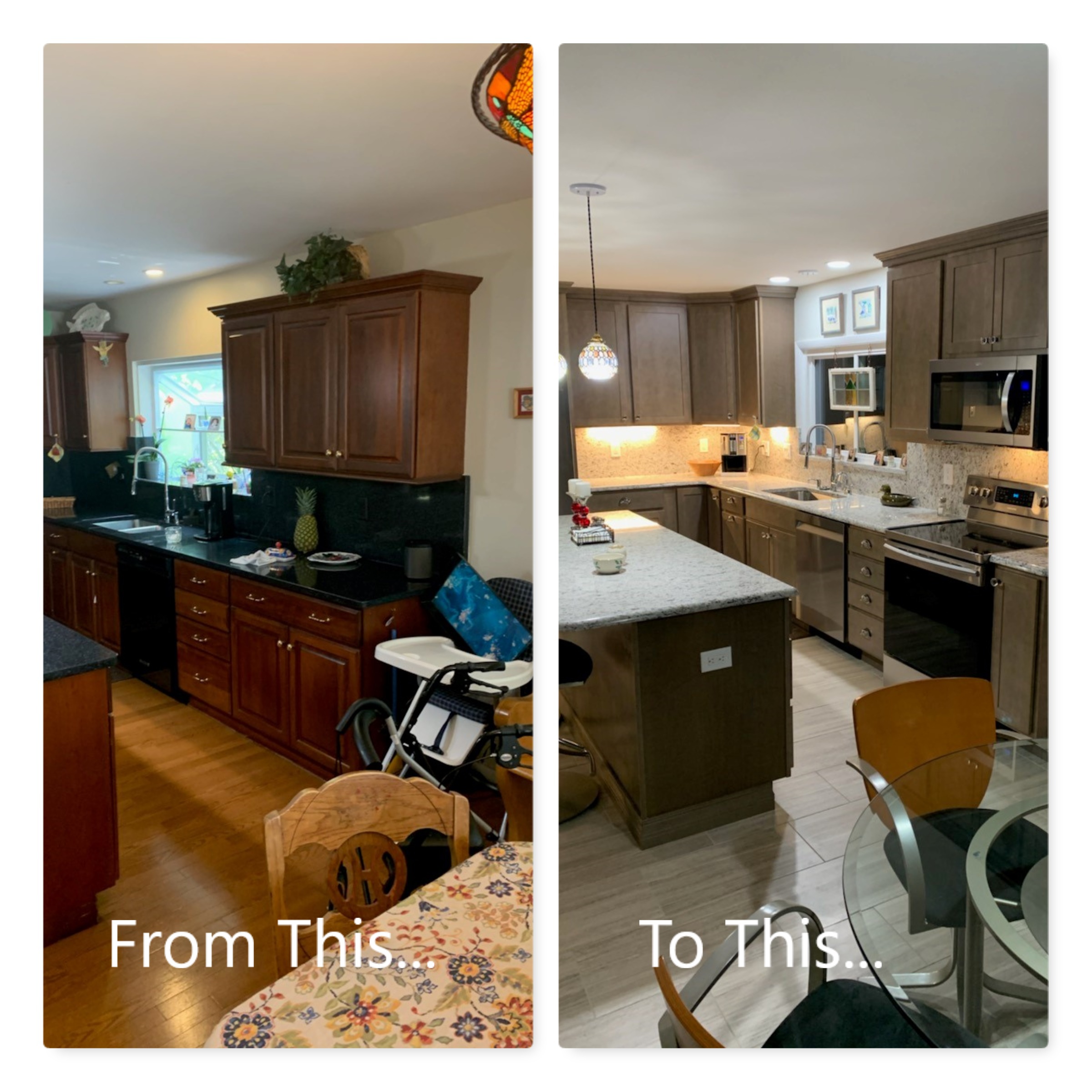 Before and After Kitchen Cabinet Makeover